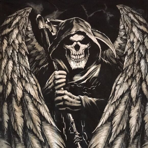 gildan grim reaper black tshirt size small - Picture 4 of 8